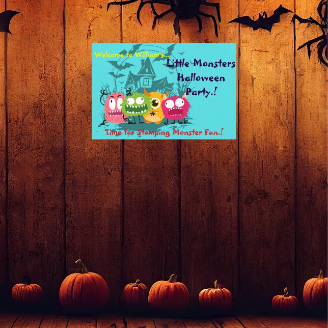 Kleines Monster-Halloween-Party Poster (Little Monsters Halloween Party Wall Poster)