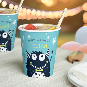 Kleines Monster Personalisiert Kindergeburtstag Pa Pappbecher