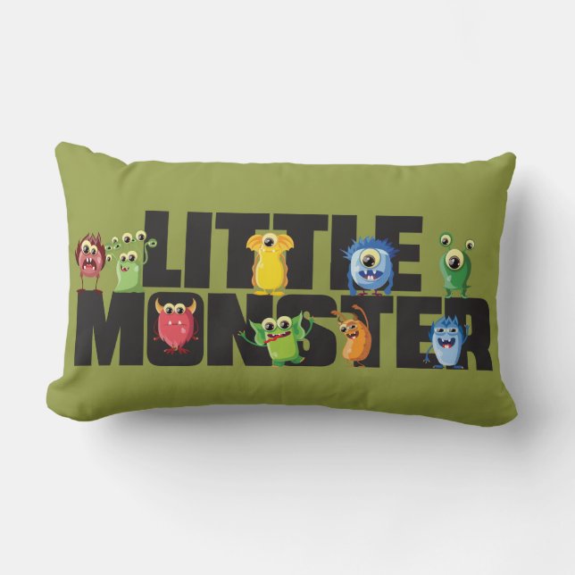 Kleines Monster-Polyester-Kissen 13" x 21" Lendenkissen (Vorderseite)