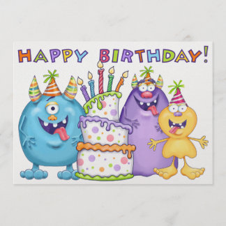 Kleines Monster zum Geburtstag Einladung