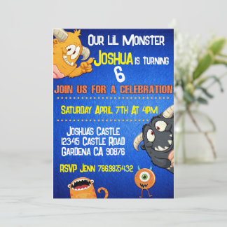 Kleines Monster zum Geburtstag Einladung