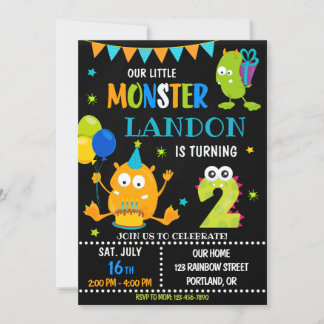 Kleines Monster zum Geburtstag für Junge Einladung