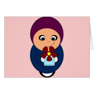 Kleines moslemisches Mädchen lila hijab hijabi