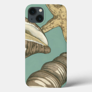 Kleines Muschel-Trio auf aquamarinem iPhone 13 Hülle