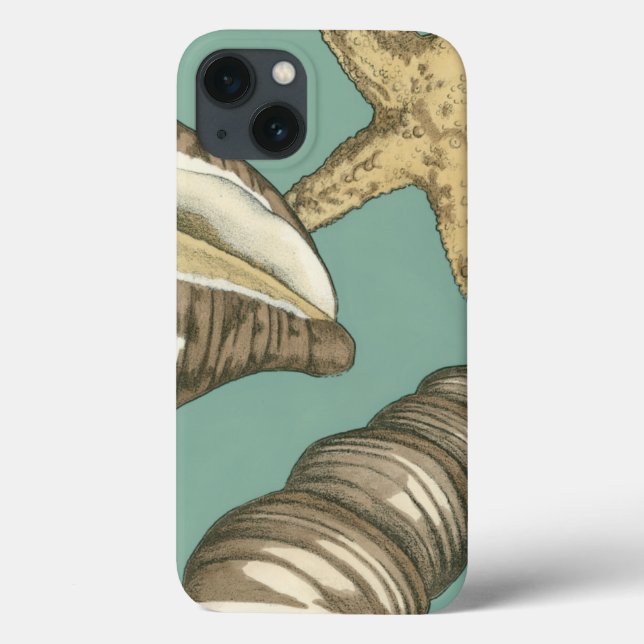 Kleines Muschel-Trio auf aquamarinem Case-Mate iPhone Hülle (Rückseite)