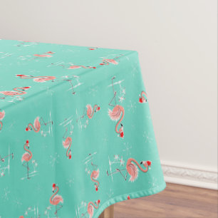 Kleines Muster der Weihnachtsflamingo-Drehung Tischdecke
