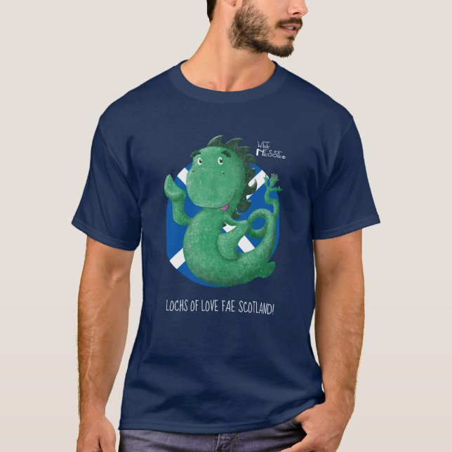 Kleines Nessie-Loch- Nessmonster T-Shirt (Vorderseite)