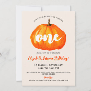 Kleines Niedliches Pumpkin-Kindergeburtstag-Party Einladung