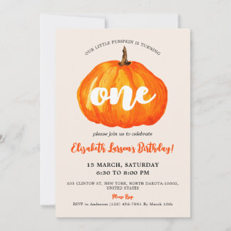 Kleines Niedliches Pumpkin-Kindergeburtstag-Party Einladung