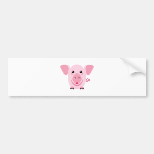 Kleines niedliches rosa Schwein Autoaufkleber (Vorne)