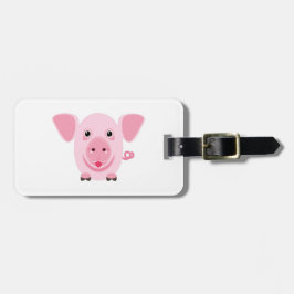 Kleines niedliches rosa Schwein Gepäckanhänger