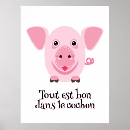 Kleines niedliches rosa Schwein Poster