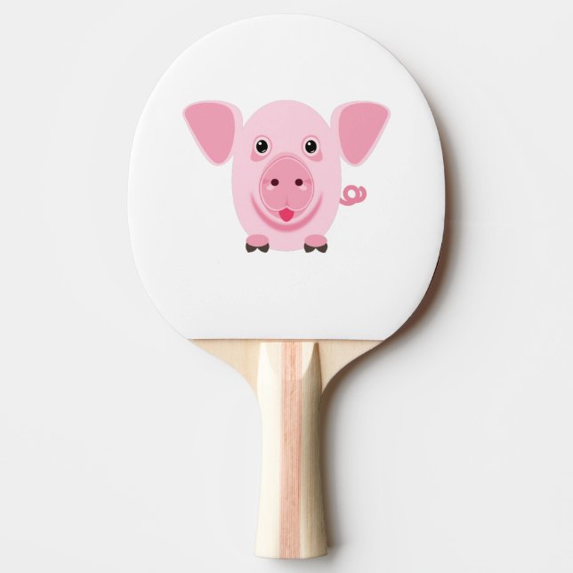 Kleines niedliches rosa Schwein Tischtennis Schläger (Vorderseite)