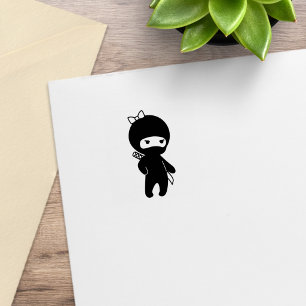Kleines Ninja-Mädchen 1x1 Gummistempel