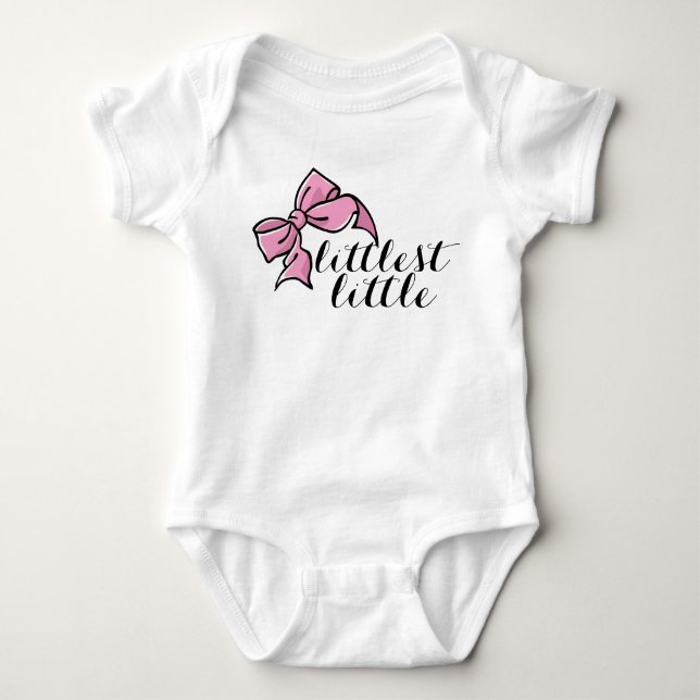 Kleines Outfit für kleine Mädchen mit rosa Bug Baby Strampler (Vorderseite)