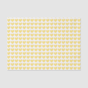 Kleines, pastellgelbes Herz-Muster Seidenpapier