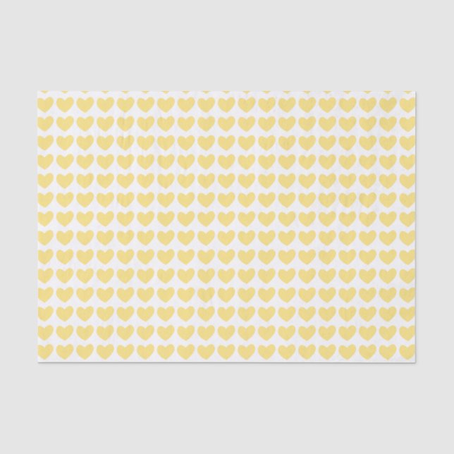 Kleines, pastellgelbes Herz-Muster Seidenpapier (Vorderseite)