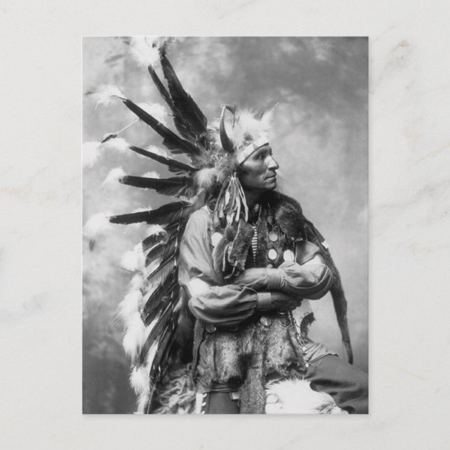 Kleines Pferd, Oglala Sioux, 1890er Postkarte (Vorderseite)