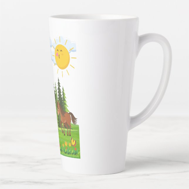 Kleines Pferdedesign für Kinder Milchtasse (Rechts)