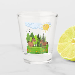 Kleines Pferdedesign für Kinder Schnapsglas
