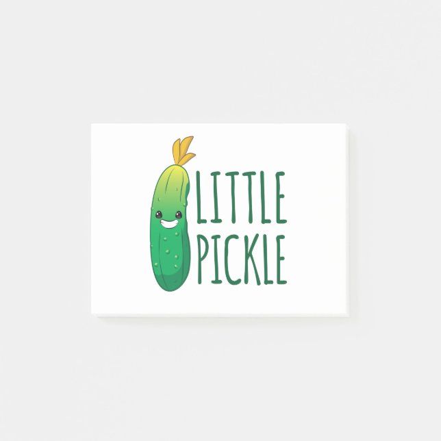 Kleines Pickle Niedlich Grünes Pickle mit Sonnenbr Post-it Klebezettel (Vorderseite)