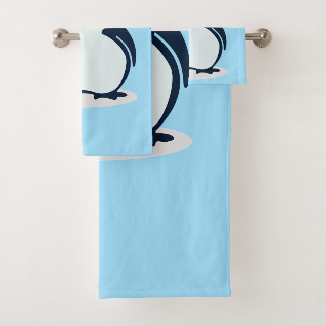 Kleines Pinguin Design Badetuch Set (Insitu)