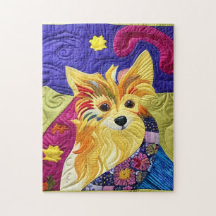 Kleines Pom Puppy-Quilt wie Design