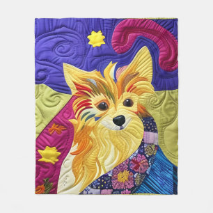 Kleines Pom Puppy-Quilt wie Design Fleecedecke