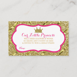 Kleines Princess-Windeln-Raffle-Ticket, Imitat-Gli Begleitkarte