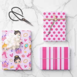 Kleines Princess Wrapping Paper Set von 3 Geschenkpapier Set