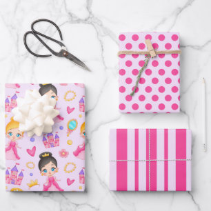 Kleines Princess Wrapping Paper Set von 3 Geschenkpapier Set