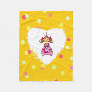 kleines Prinzessinmädchen (braunes Haar) Fleecedecke