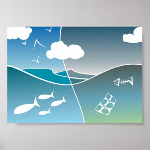 Kleines Pro-Ocean-Anti-Littering Poster