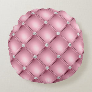 Kleines quadratisches Ziermuster Rundes Kissen