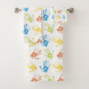 Kleines Rainbow Handdrucke Badezimmer Handtuchhand Badhandtuch Set