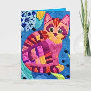 Kleines, reizbares Kittenquilt wie Design Dankeskarte