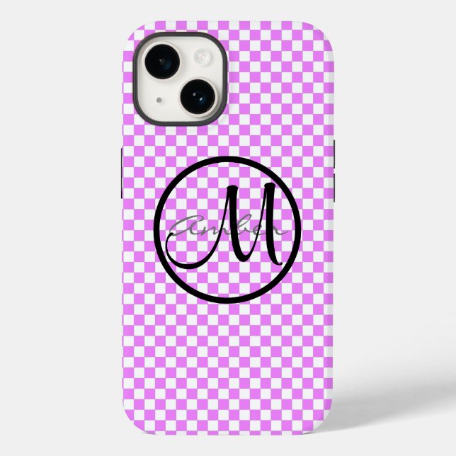 Kleines, rosa, Personalisiertes Muster Ca Case-Mate iPhone 14 Hülle (Rückseite)