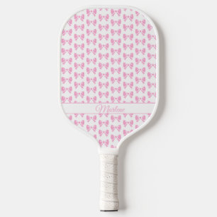 Kleines rosa Schleifen-Mädchen Damen Mädchengeburt Pickleball Schläger