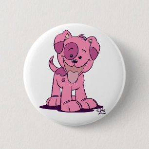 Kleines rosa Welpenknopf-Abzeichen Button