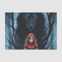 Kleines Rot und Wolf-Dekoupage