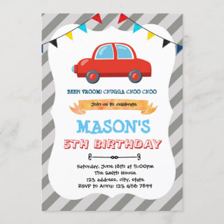 Kleines rotes Geburtstagsthema Einladung