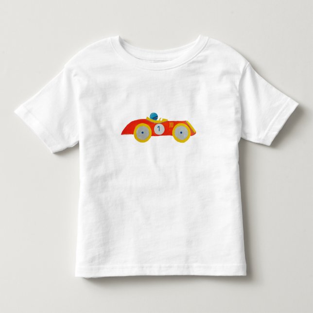 Kleines rotes Roadster-Rennwagen-Kinder1. Kleinkind T-shirt (Vorderseite)