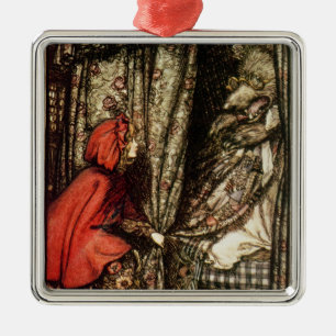 Kleines Rotkäppchen Arthurs Rackham   Silbernes Ornament