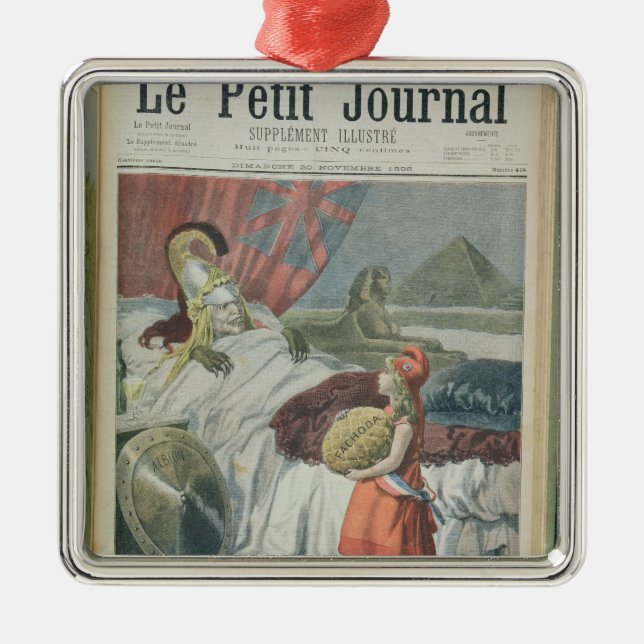 Kleines Rotkäppchen oder Frankreich, die Fachoda Silbernes Ornament (Vorne)
