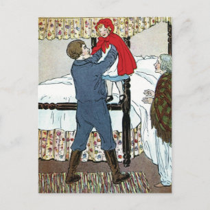 Kleines Rotkäppchen: Wenig rotes Safe Postkarte