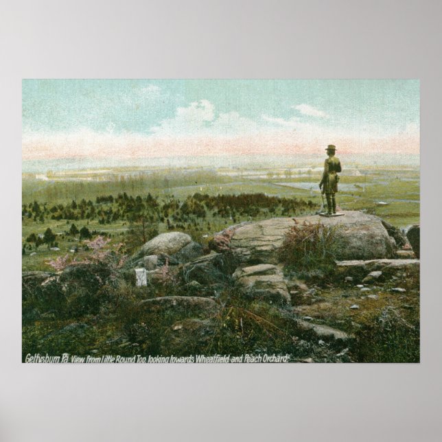 Kleines rundes Top, Gettysburger Schlachtfeld Vint Poster (Vorne)