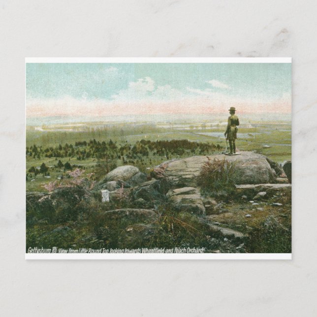 Kleines rundes Top, Gettysburger Schlachtfeld Vint Postkarte (Vorderseite)