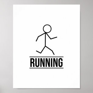 Kleines Running-Strichmännchen Poster