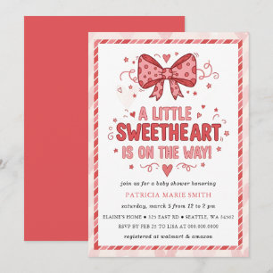 Kleines Schatz-Valentins-Schleifen-Baby-Party Einladung