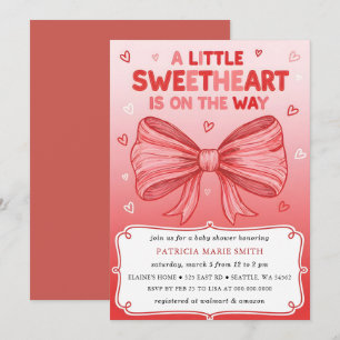Kleines Schatz-Valentins-Schleifen-Baby-Party Einladung